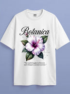 Botanica Floral Graphic Oversized Tee - White