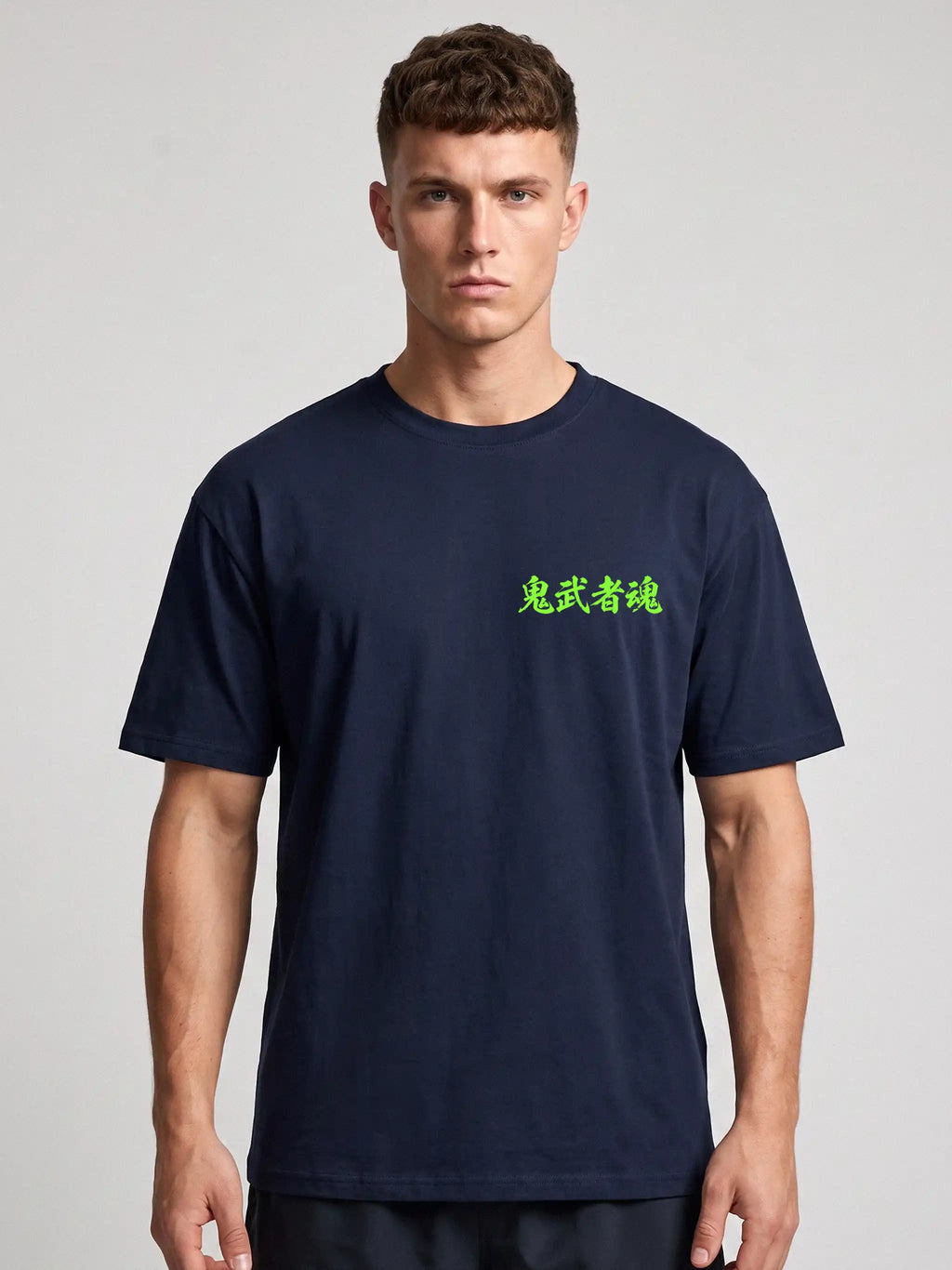 Demon Samurai Oversized Drop Shoulder Anime Graphic Streetwear Tee