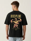Discipline Graphic Oversized Drop Shoulder Gym & Streetwear Tee