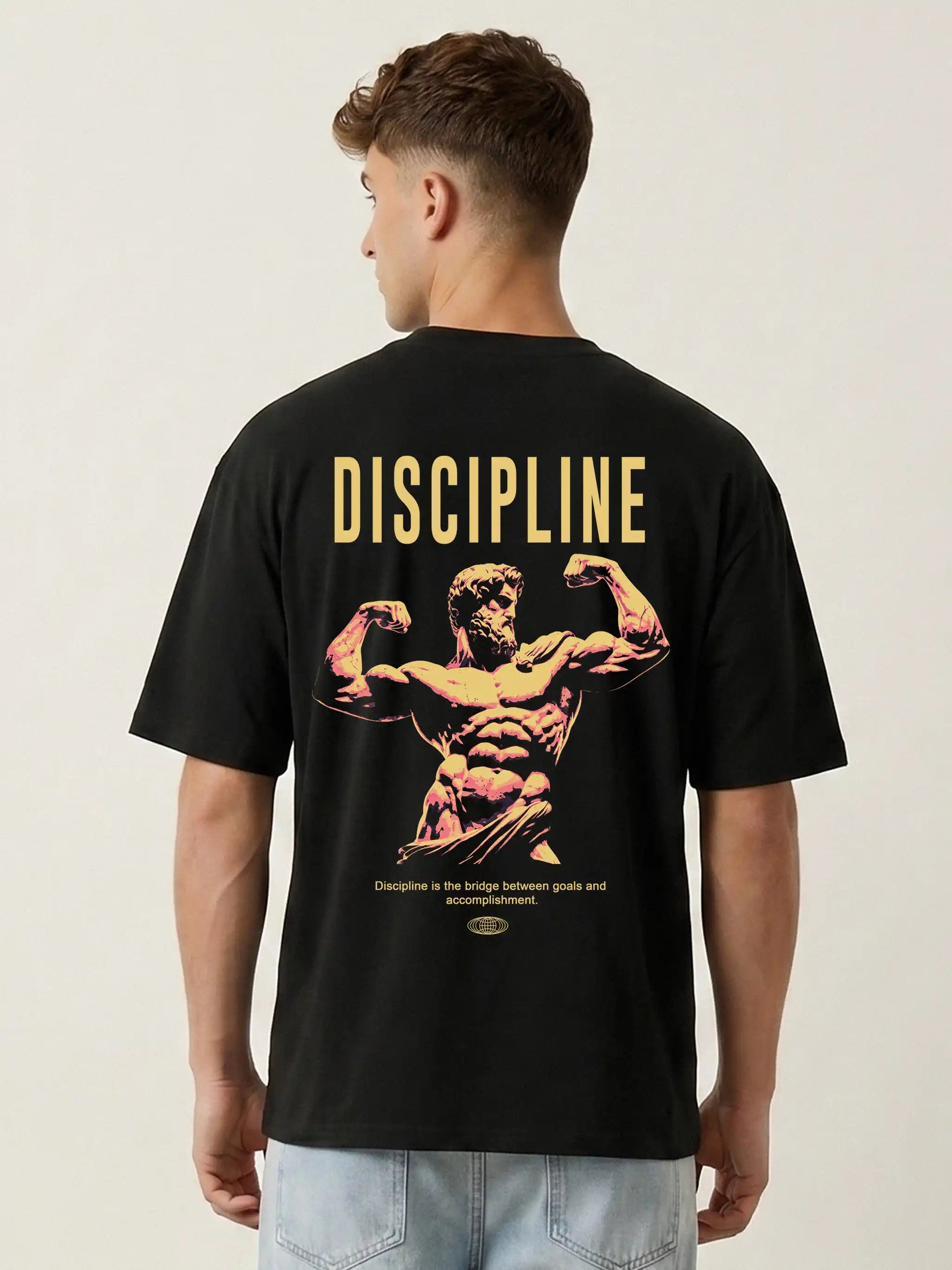 Discipline Graphic Oversized Drop Shoulder Gym & Streetwear Tee