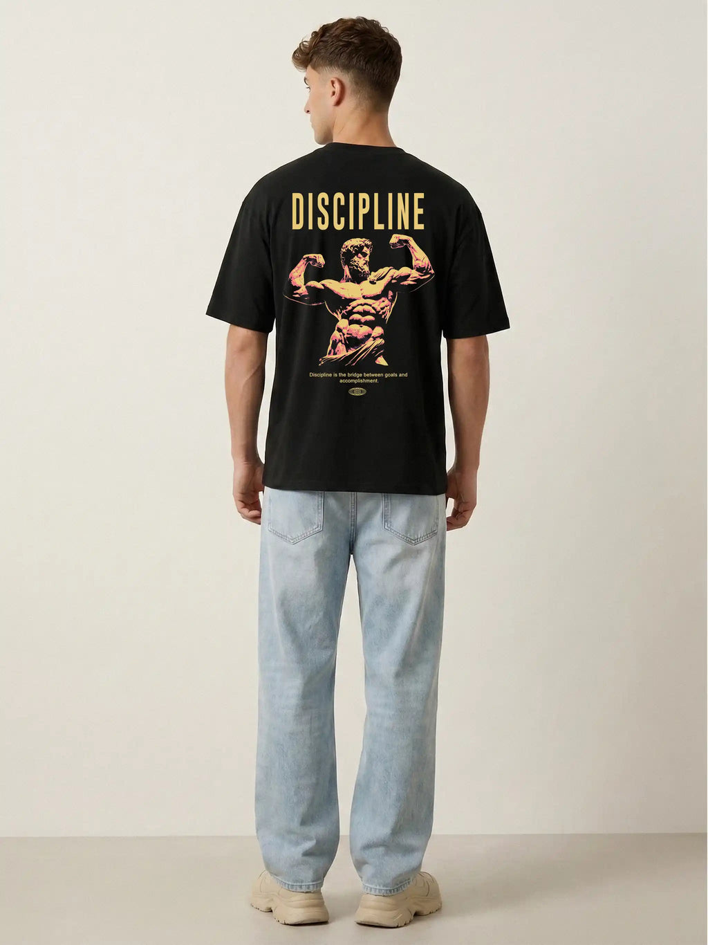 Discipline Graphic Oversized Drop Shoulder Gym & Streetwear Tee