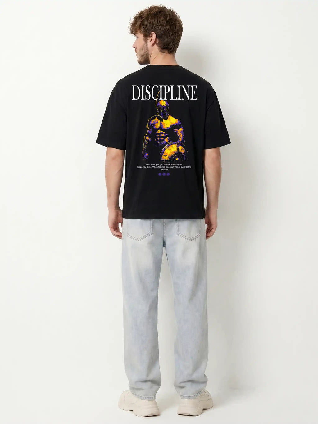 Discipline Spartan Warrior Oversized Drop Shoulder Gym Streetwear Tee