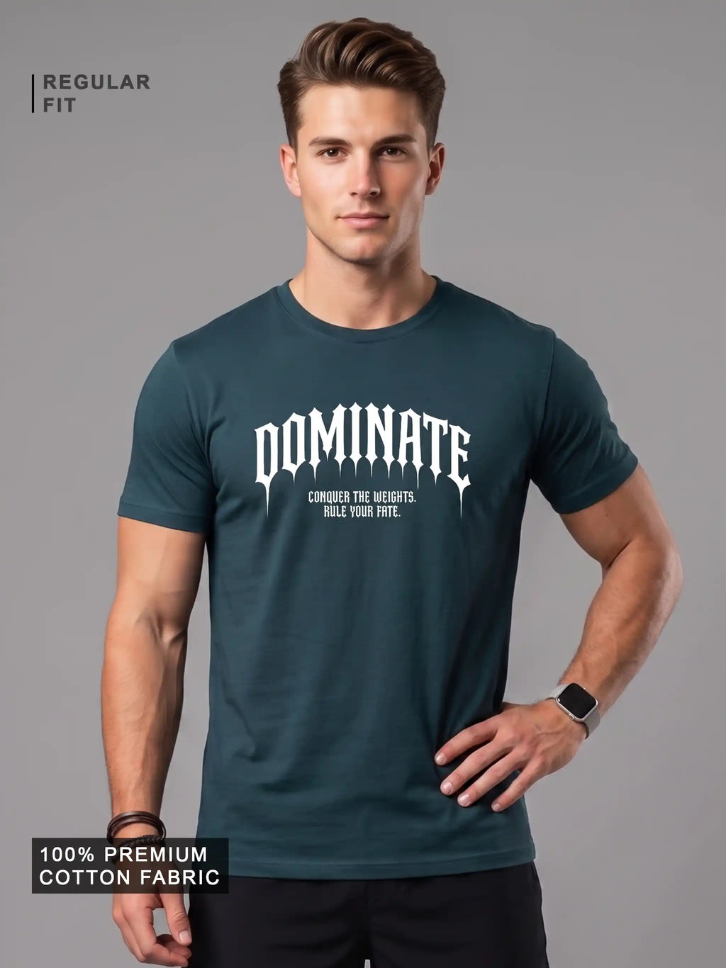 Dominate Graphic Printed Round Neck Regular Fit T-Shirt
