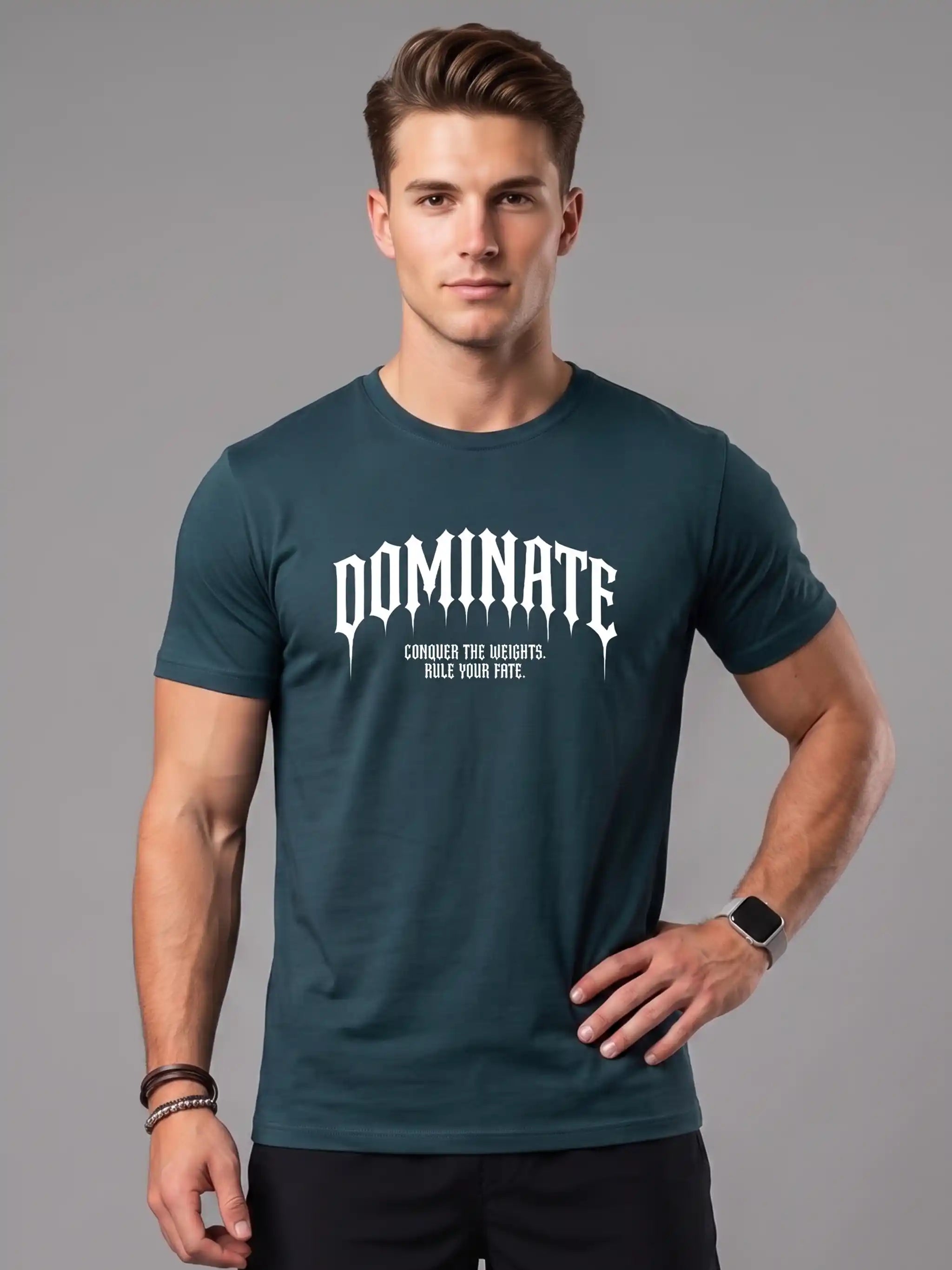 Dominate Graphic Printed Round Neck Regular Fit T-Shirt