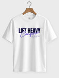 Lift Heavy Conquer Printed Round Neck Regular Fit T-Shirt