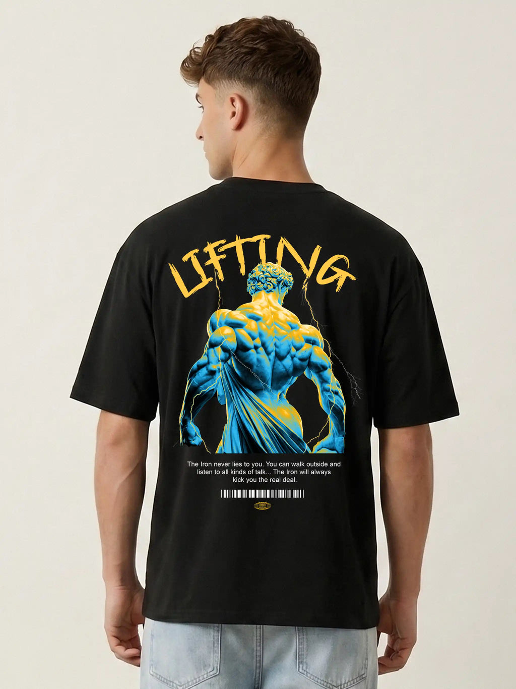 Lifting Gym Graphic Oversized Drop Shoulder Workout Streetwear Tee