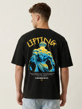 Lifting Gym Graphic Oversized Drop Shoulder Workout Streetwear Tee
