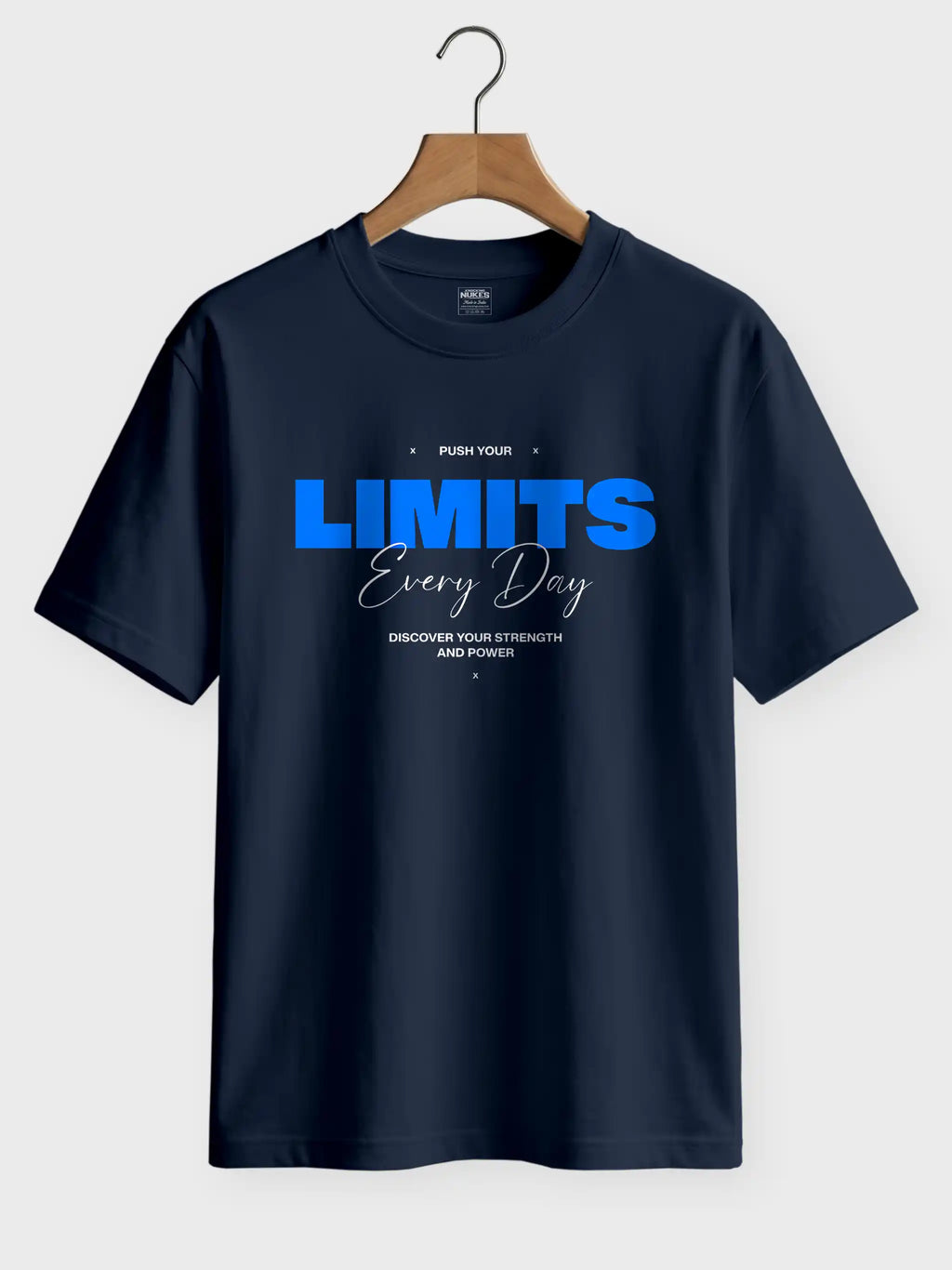 Push Your Limits Every Day Printed Round Neck Regular Fit T-Shirt