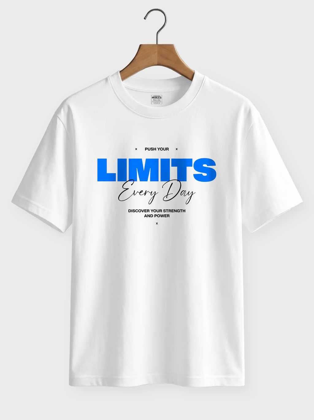 Push Your Limits Every Day Printed Round Neck Regular Fit T-Shirt