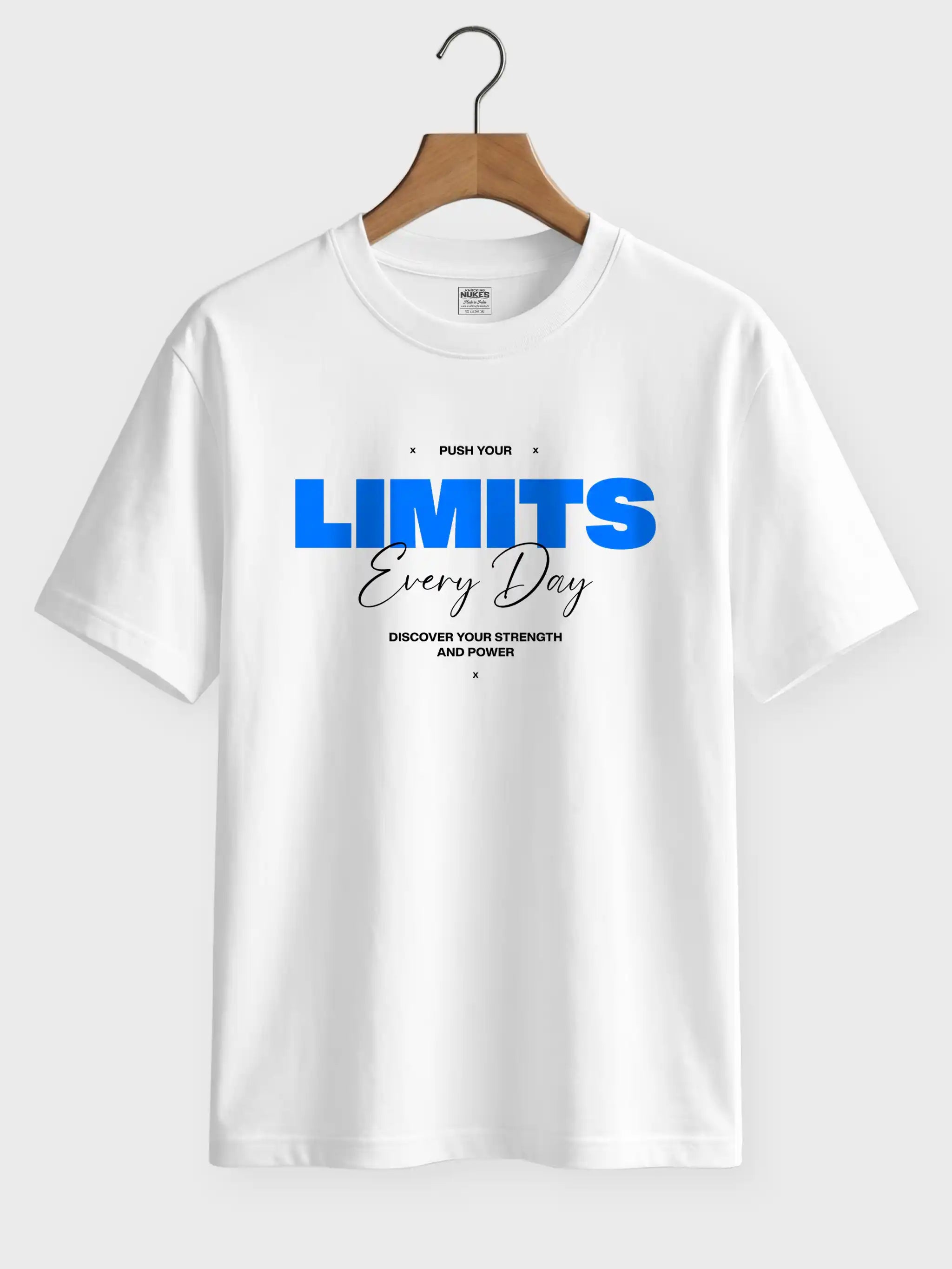 Push Your Limits Every Day Printed Round Neck Regular Fit T-Shirt