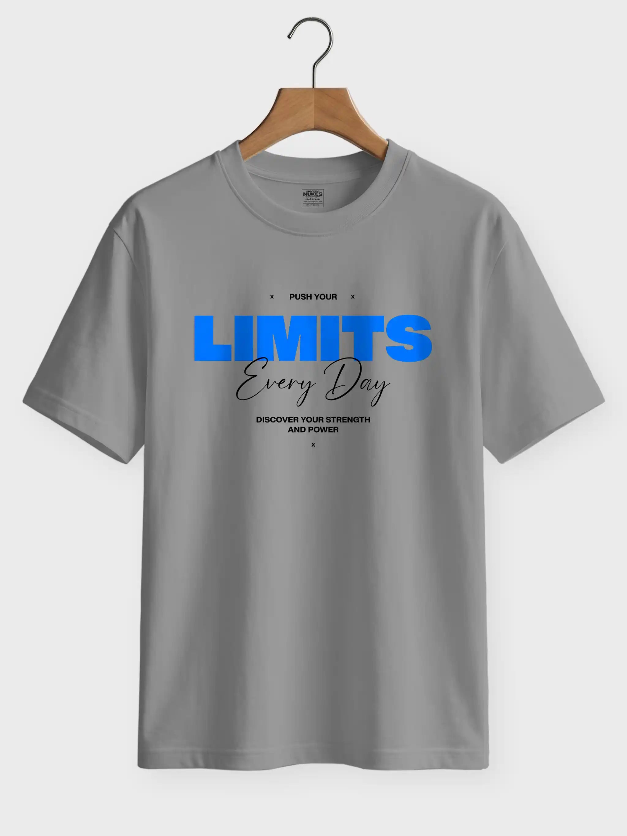Push Your Limits Every Day Printed Round Neck Regular Fit T-Shirt