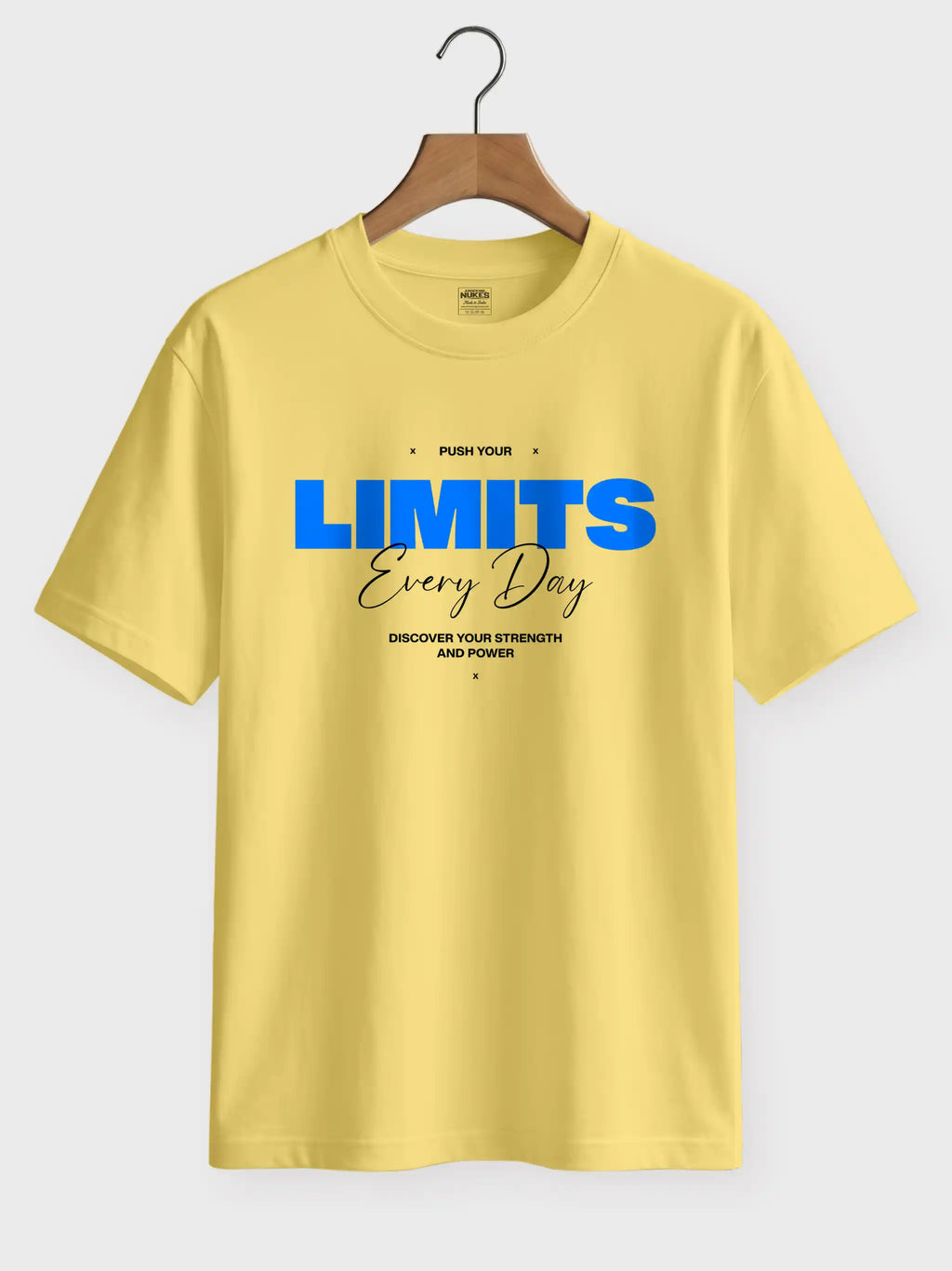 Push Your Limits Every Day Printed Round Neck Regular Fit T-Shirt