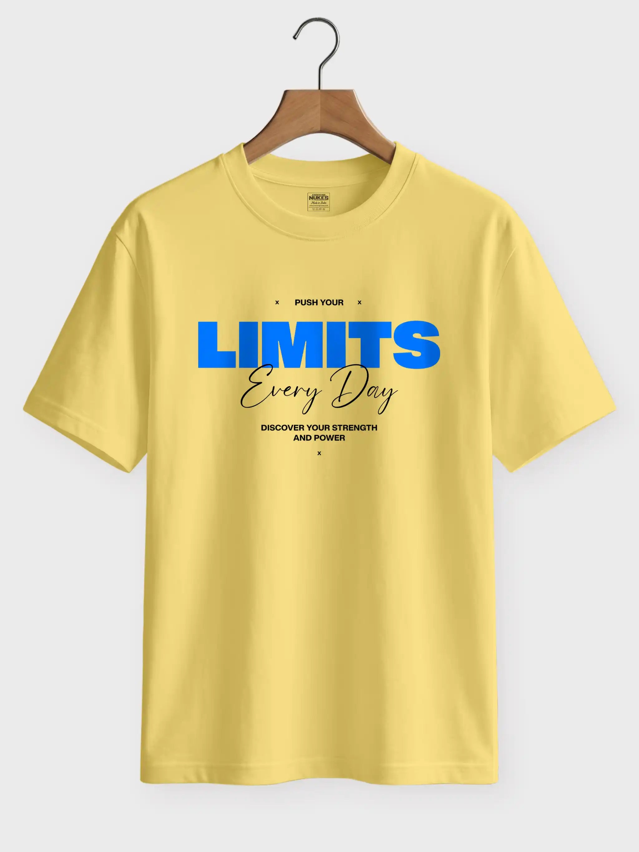 Push Your Limits Every Day Printed Round Neck Regular Fit T-Shirt