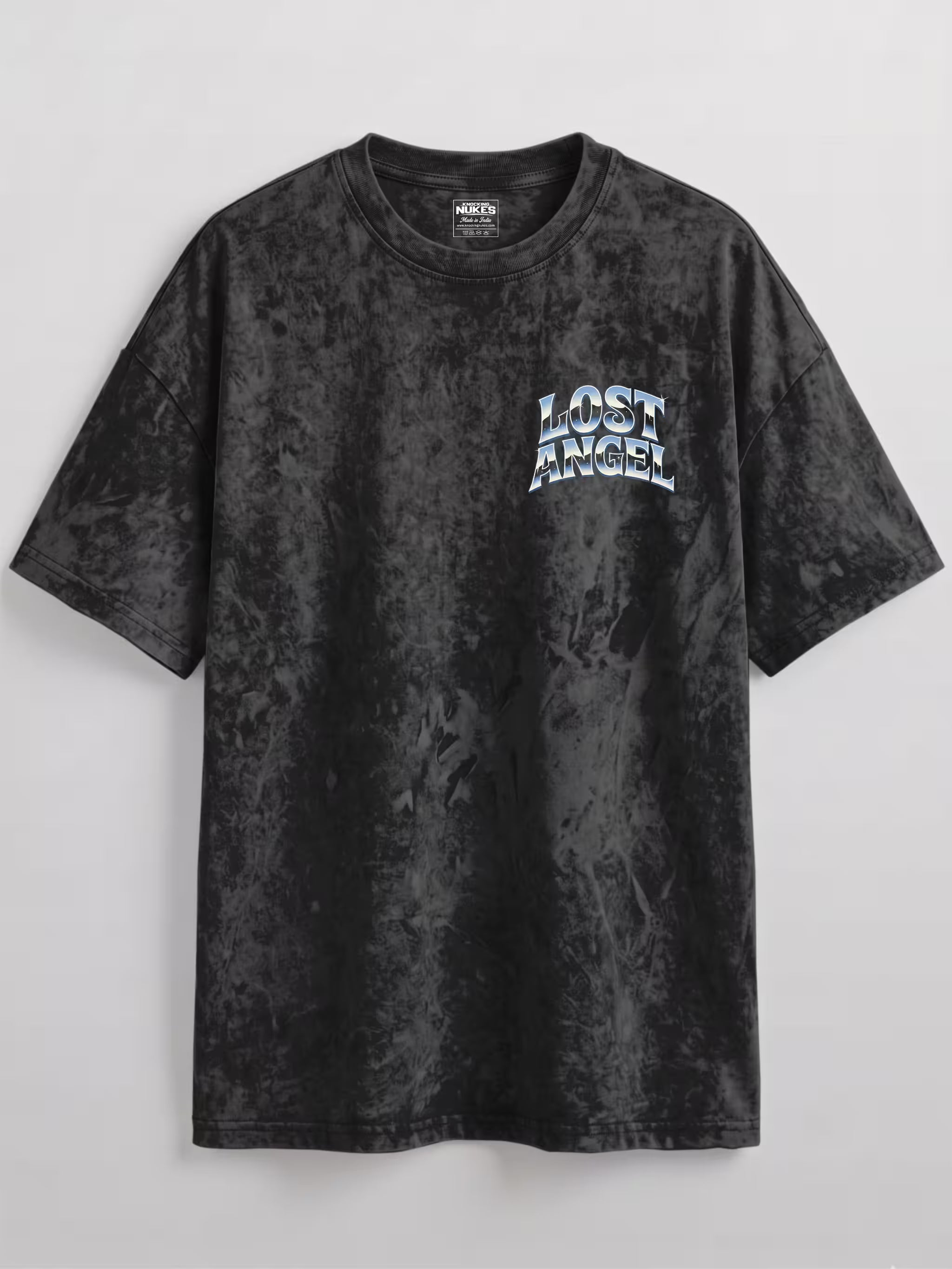 Lost Angel Acid Wash Oversized Graphic T-Shirt
