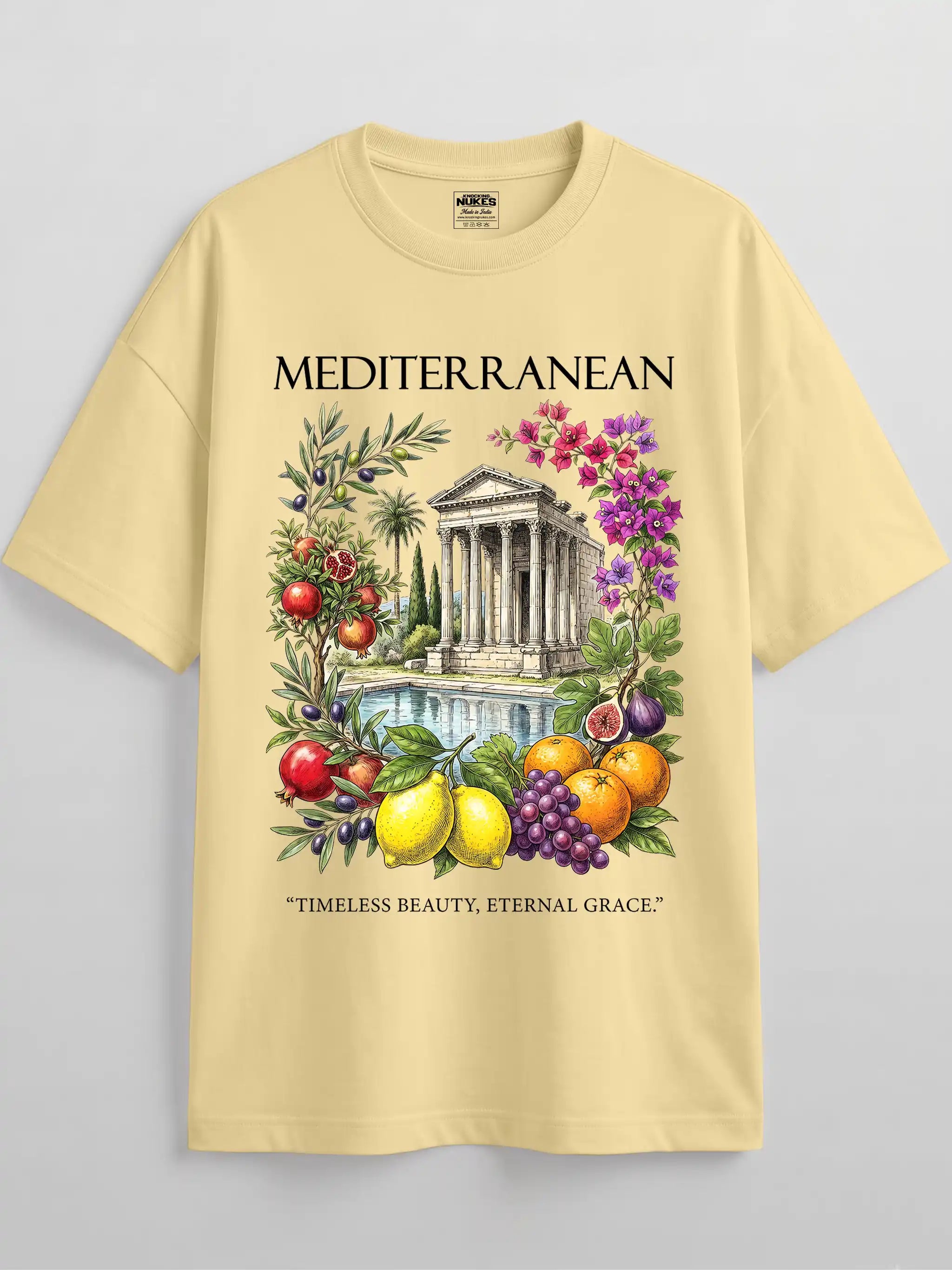 Mediterranean Vintage Art Graphic Oversized Tee