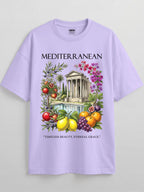 Mediterranean Vintage Art Graphic Oversized Tee