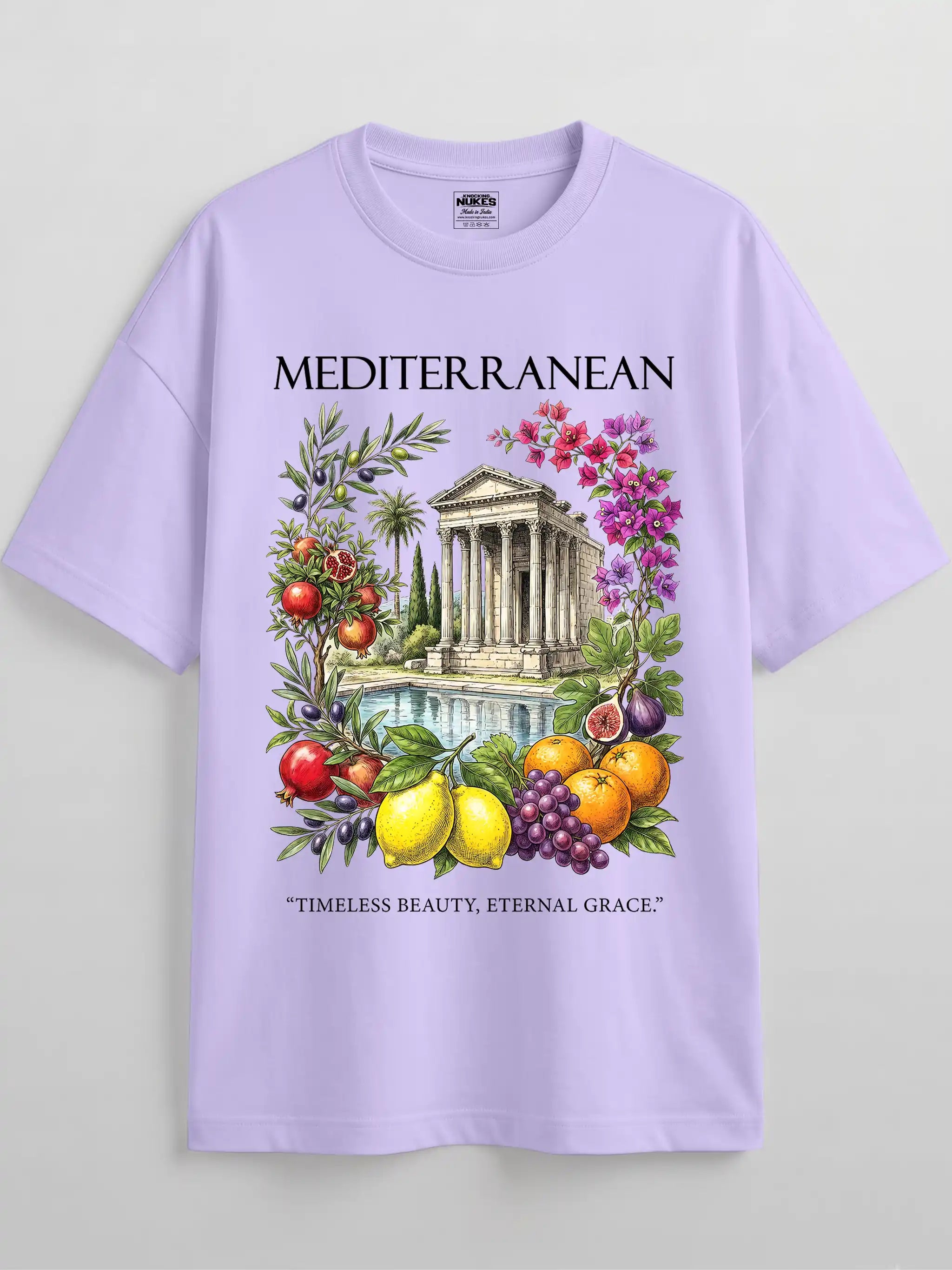 Mediterranean Vintage Art Graphic Oversized Tee