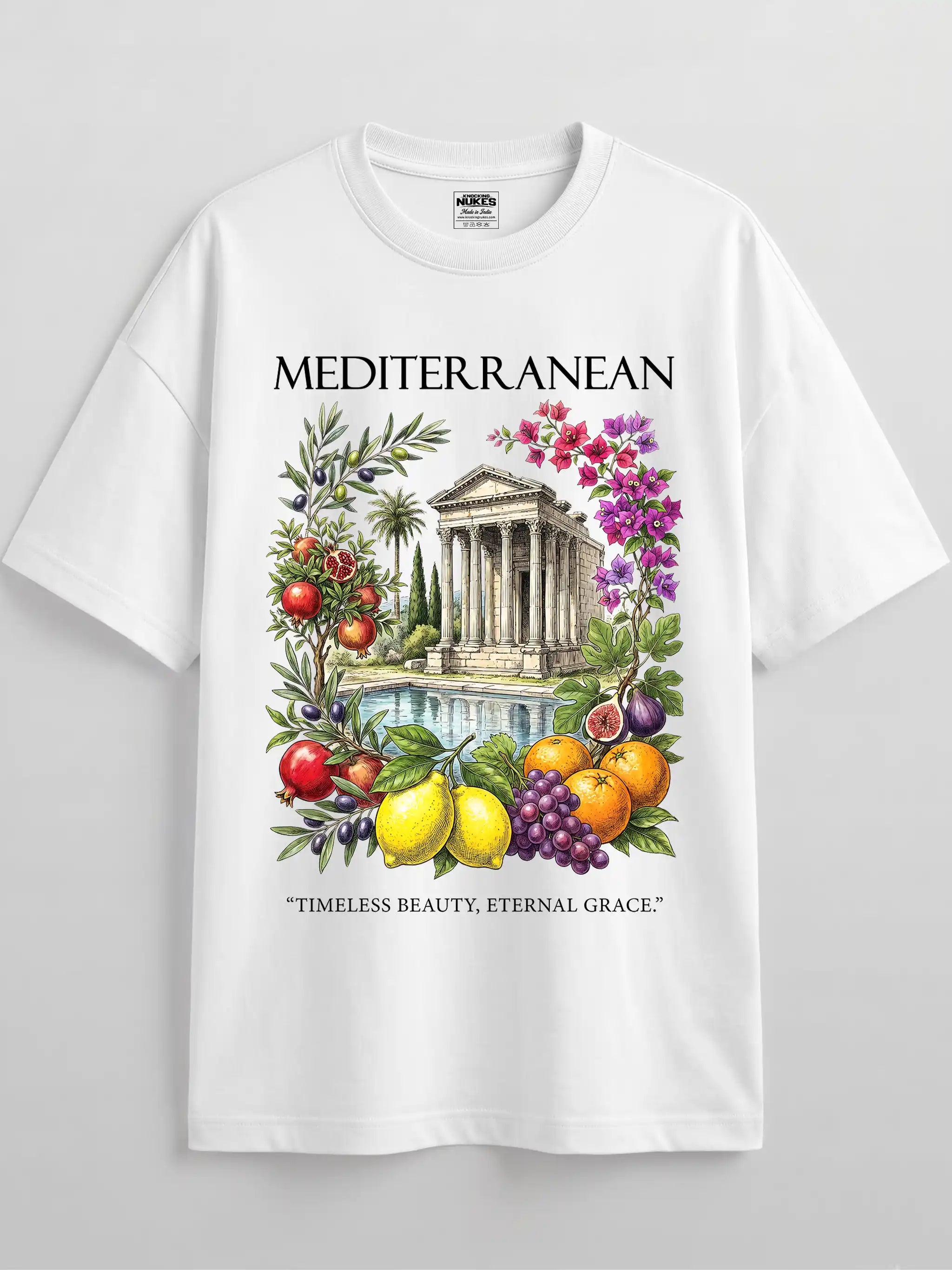 Mediterranean Vintage Art Graphic Oversized Tee