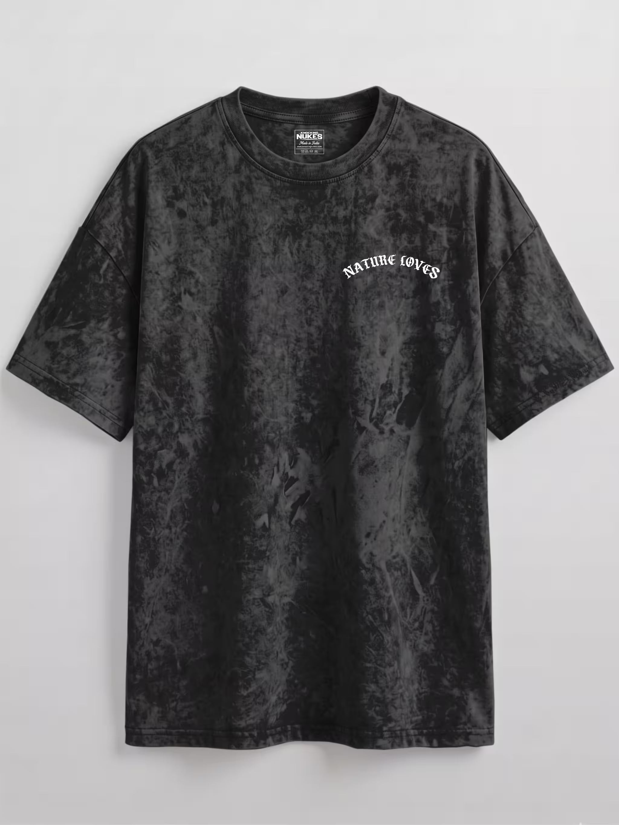 Nature Loves Acid Wash Oversized Graphic T-Shirt