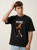 No Excuses Gym Oversized Drop Shoulder Motivational Graphic Tee