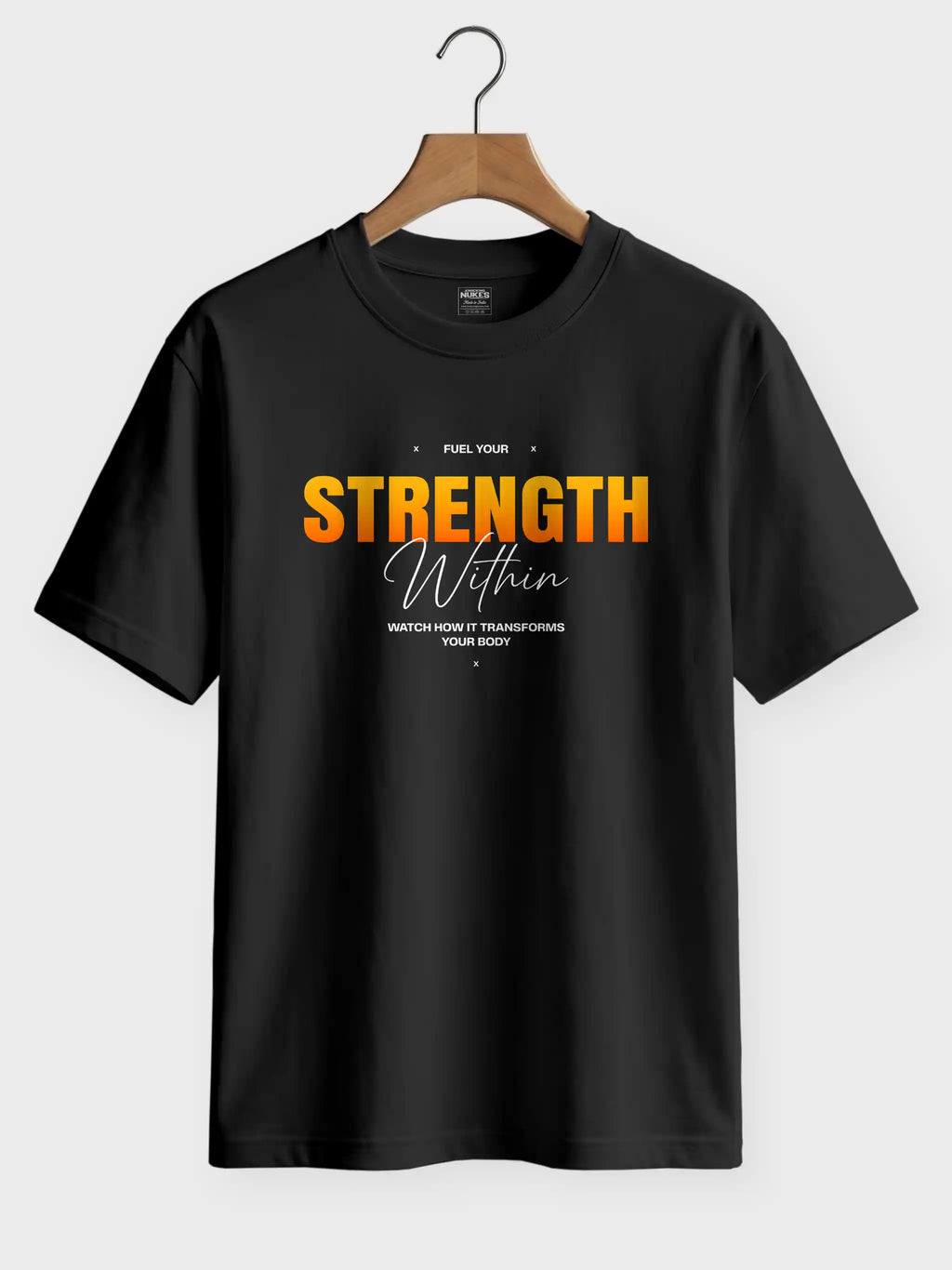 Fuel Your Strength Within Printed Round Neck Regular Fit T-Shirt