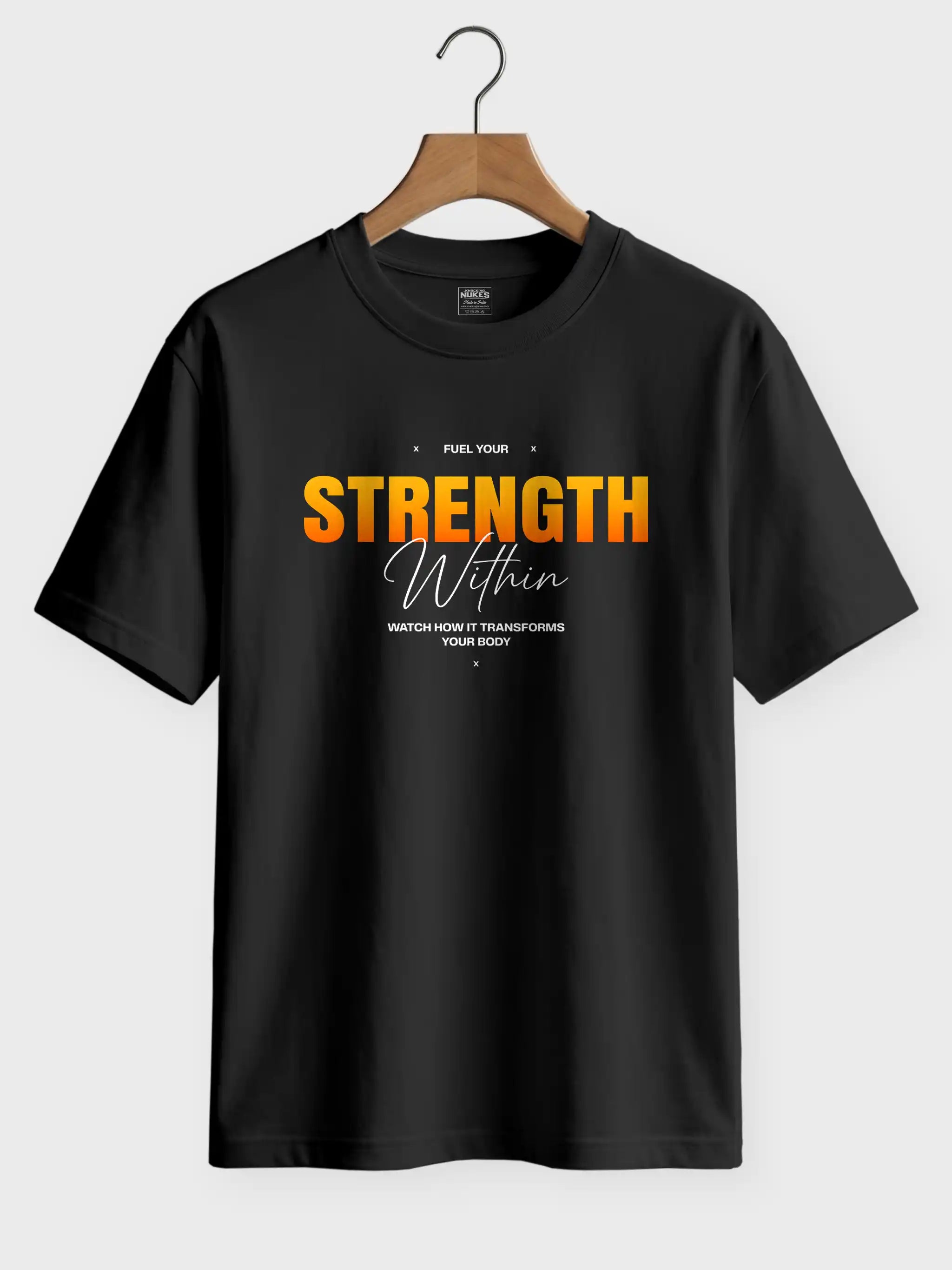 Fuel Your Strength Within Printed Round Neck Regular Fit T-Shirt