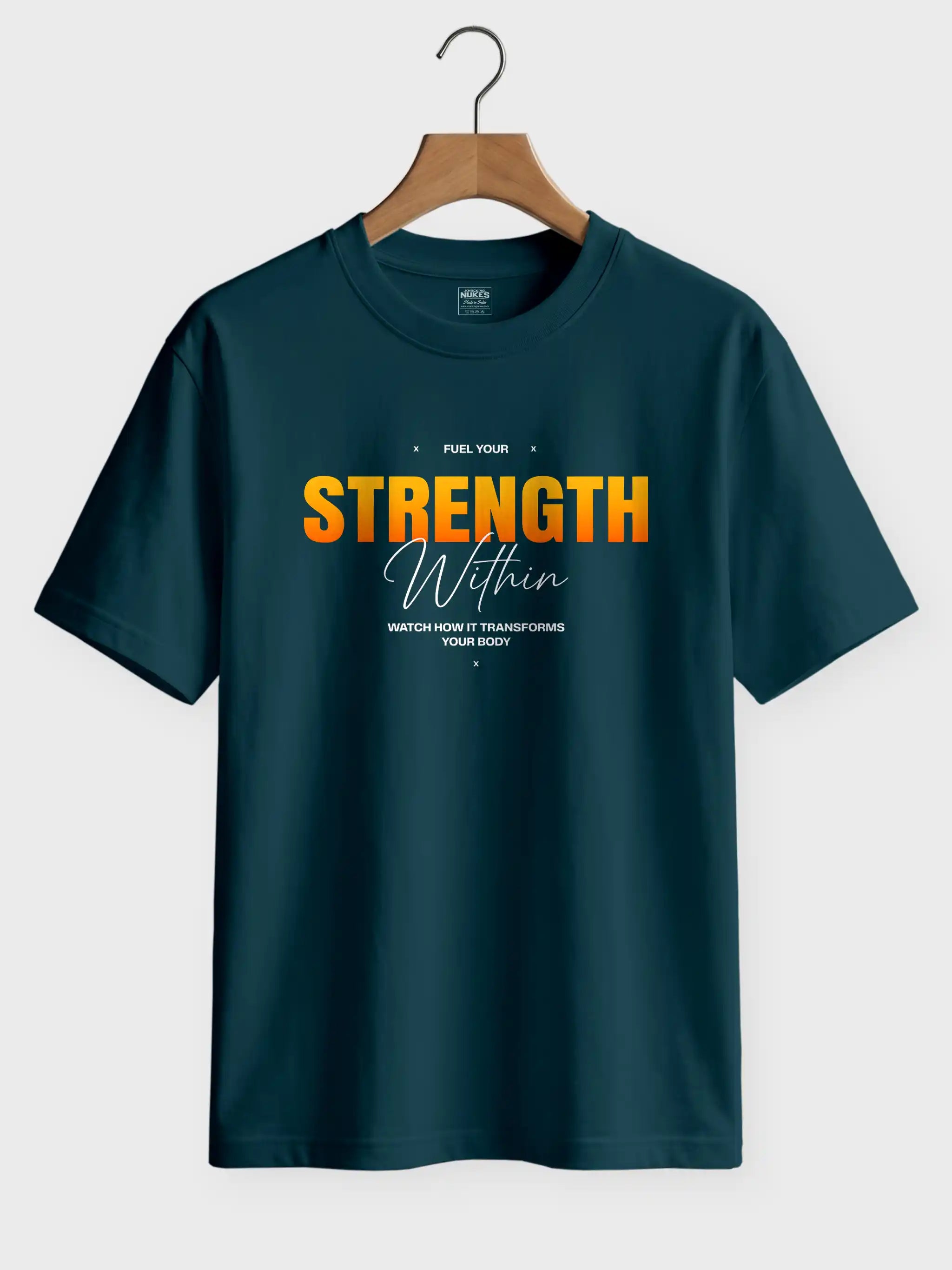 Fuel Your Strength Within Printed Round Neck Regular Fit T-Shirt