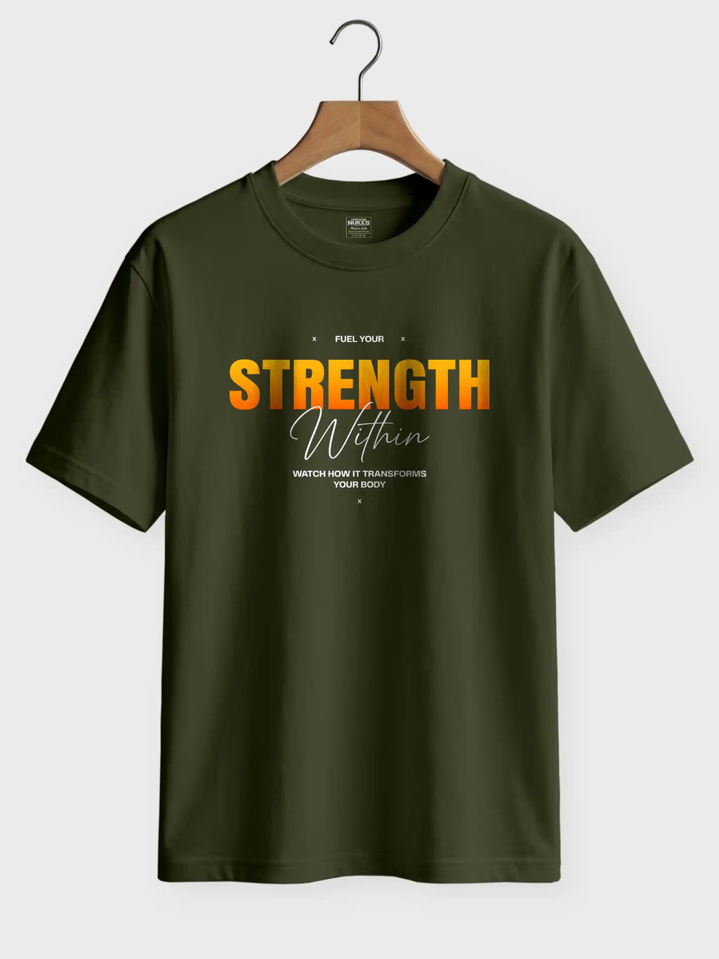 Fuel Your Strength Within Printed Round Neck Regular Fit T-Shirt