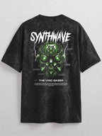 Synthwave Void Gazer Acid Wash Oversized T-Shirt