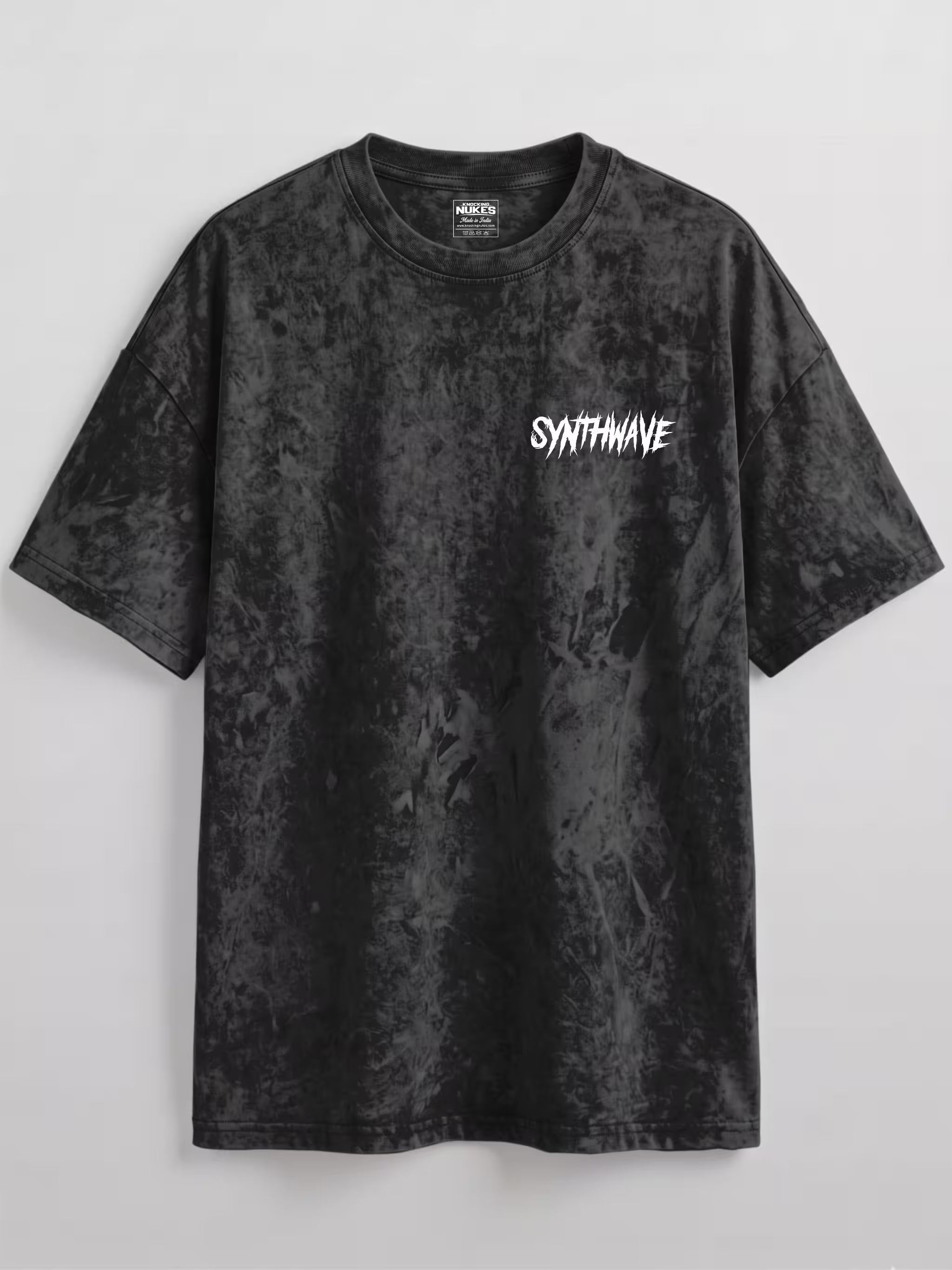 Synthwave Void Gazer Acid Wash Oversized T-Shirt