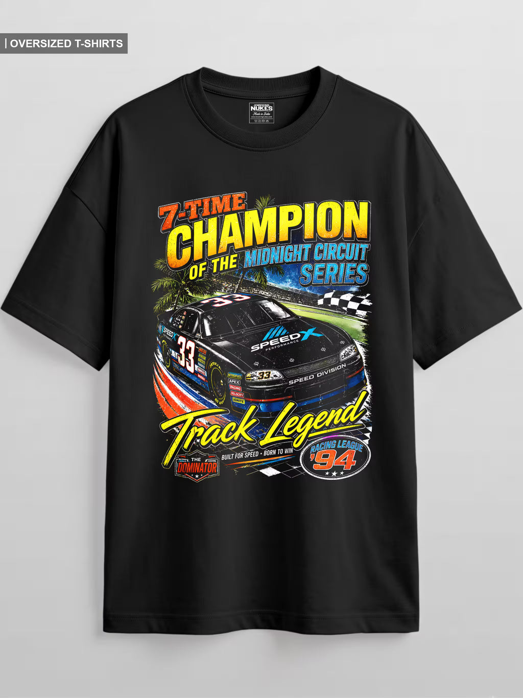 Midnight Circuit Track Legend Oversized Graphic T-Shirt